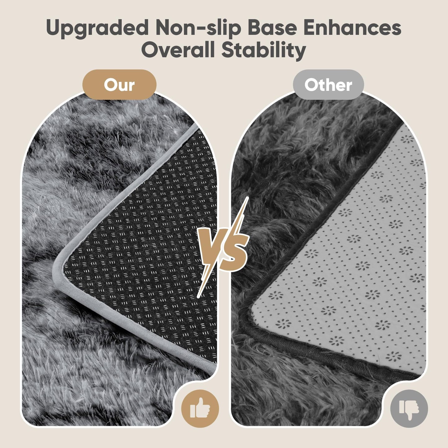 8x10 Area Rugs for Living Room Bedroom: Black Grey Soft Fluffy Shag Upgrade Non-Slip High Pile Carpet Large Fuzzy Plush Indoor Floor Decor Shaggy Rug for Kid Boys Girls Playroom Nursery Modern Home