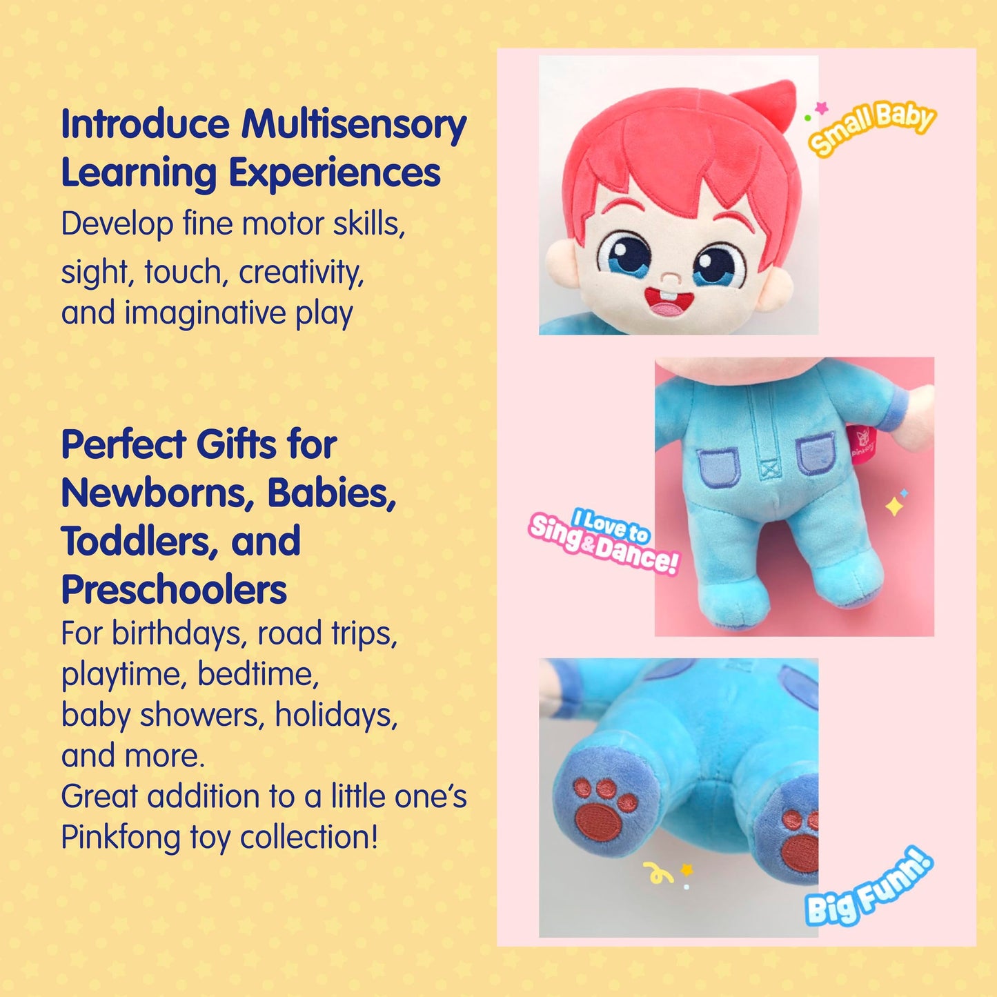 Pinkfong Bebefinn Plush Toy - 12" (30cm) Stuffed Doll | Soft Cuddly Plush for Toddlers | Bebefinn Toy | Perfect Birthday, Holiday for Boys & Girls