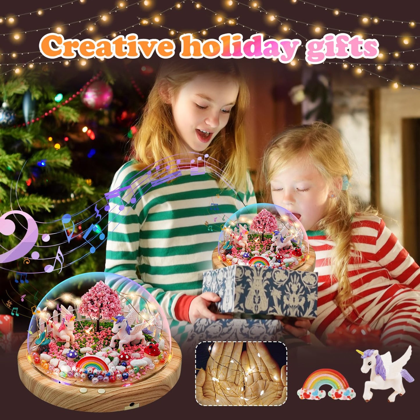 LEFJUBAW Make Your Own Night Light with Music, Unicorn DIY Kits for Girls Night Light USB Upgrade Edition Unicorn Toys, Arts and Crafts Lamp Project for Girls, Gifts for 4 5 6 7 8 9 10 Year Old Girl
