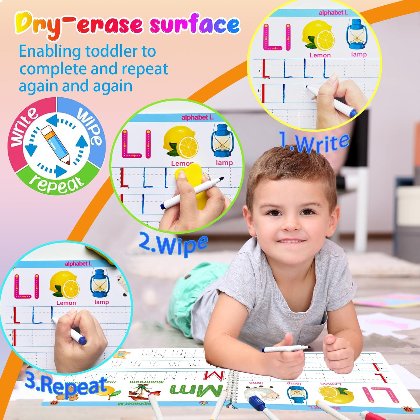 ALIANFLY - Educational Workbook for Preschool Learning Activities - Prek Montessori Activity Tracker Toys for Toddlers, Busy Book for Children, School Supplies