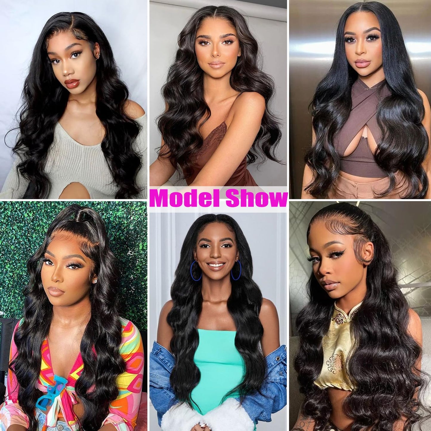 12A Body Wave Human Hair Bundles 16Inch Bundles Human Hair 100% Unprocessed Brazilian Virgin Hair Weave Deals Human Hair Extensions for Women Natural Color