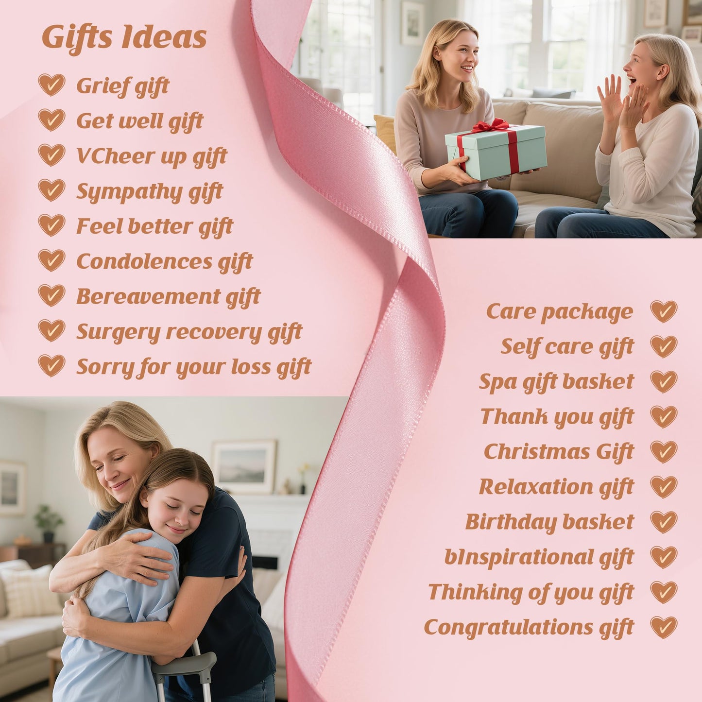 Get Well Gifts Set for Women, Self-Care Get Well Soon Gifts Birthday Gift box, Spa Unique Box Feel Better Care Package, Thinking of You Gift Baskets Gifts for Mom, Wife, Sister, Grandma Friends