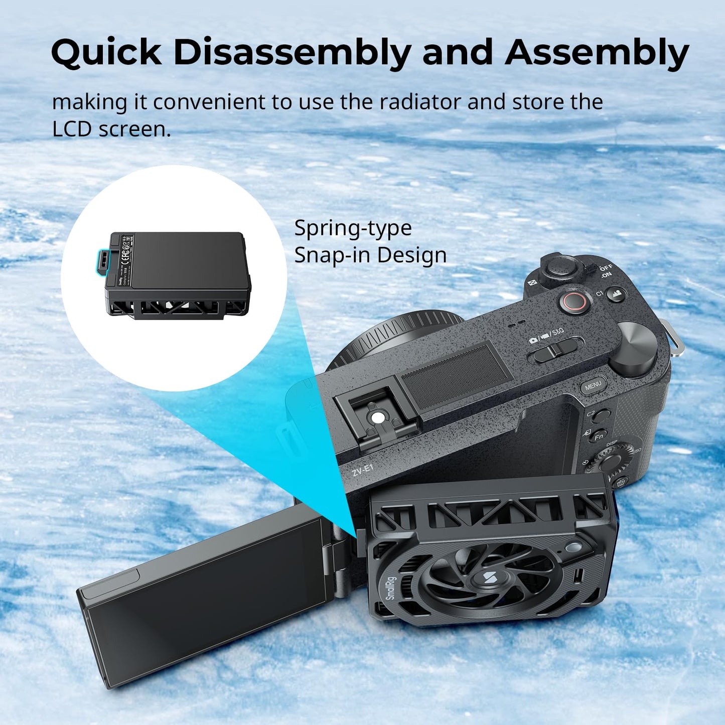 SmallRig TEC Camera Cooling Fan for Sony Mirrorless Camera, External Camera Cooling System with TEC Cooling Module for ZV-E1/ZV-E10 II/ZV-E10/ZV-1/ZV-1F/A7 IV/A7S III/A7C/A7C II/A7CR/A6700/FX3/FX30