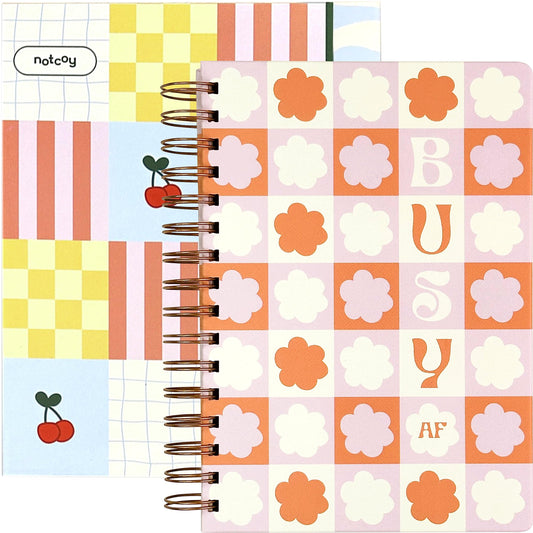 Daily Planner Organizer Notebook - To Do List 6-Month Undated Daily Planner with 180 Daily & 26 Weekly Pages - Aesthetic Checklist Notebook Planner for Passion, Goal & Work - Notcoy Busy AF