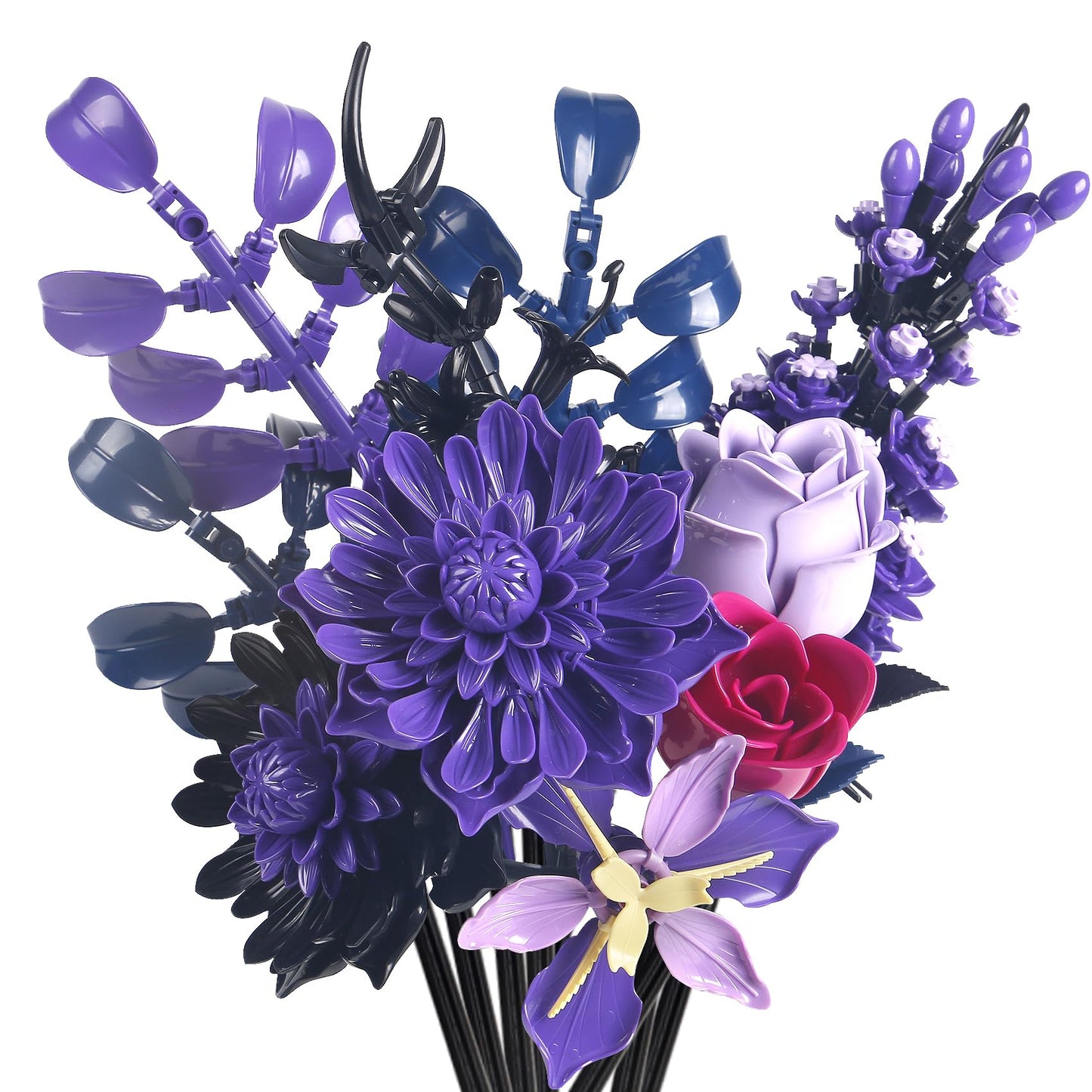 8 Exquiste Flower Bouquet Building Blocks,DIY Artificial Botanical Flowers Collection for Decoration or Display,Memorable Present for 14+ Boys,Girls or Adults