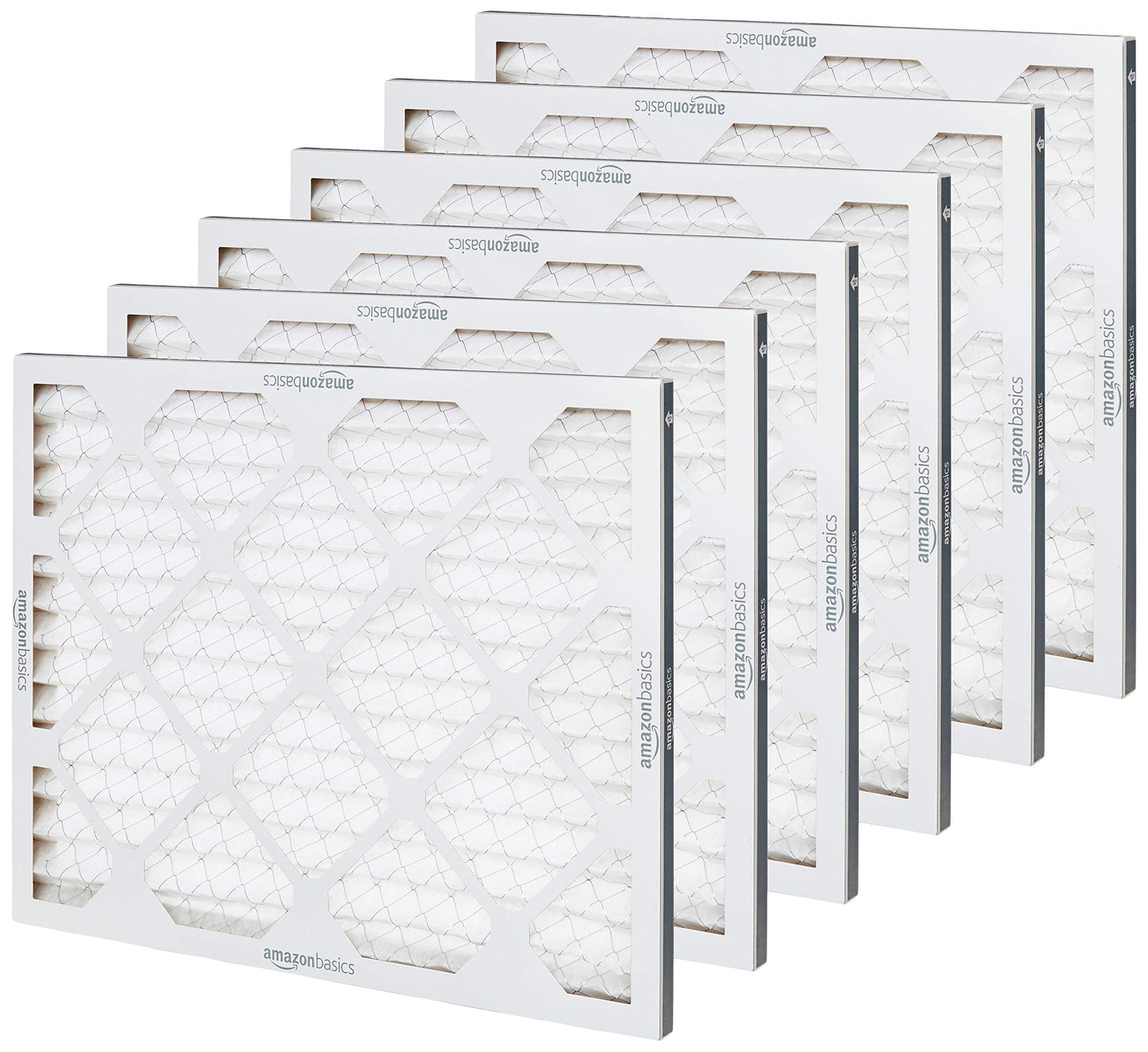 Amazon Basics 16x20x1 Air Filter 6 Pack, MERV 8 AC Furnace Filters (Actual Size: 15.75" x 19.75" x 0.75")