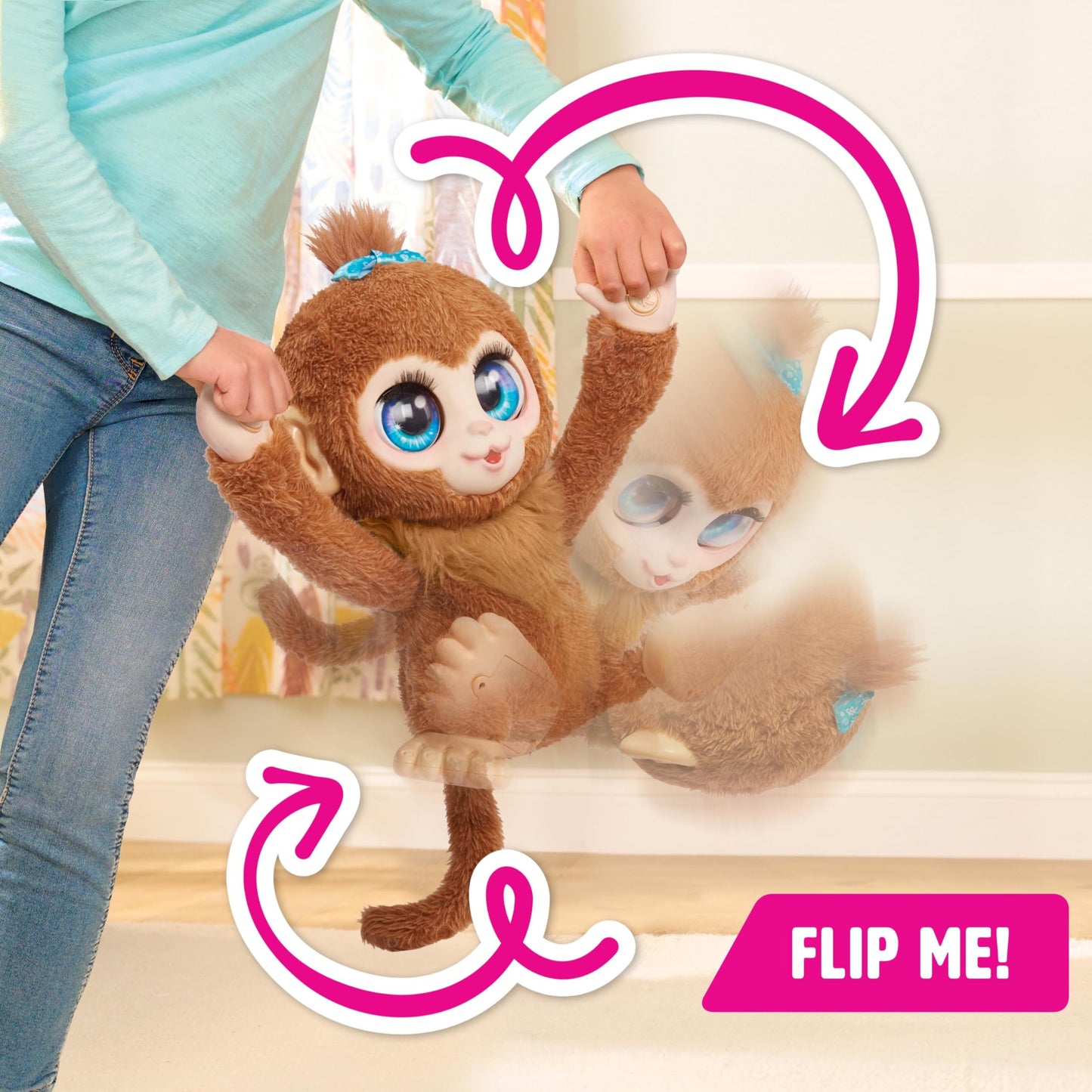 furReal Peanut The Playful Monkey Interactive Toy, 15-inch Realistic Plush, Kids Toys for Ages 4 Up, Gifts and Presents