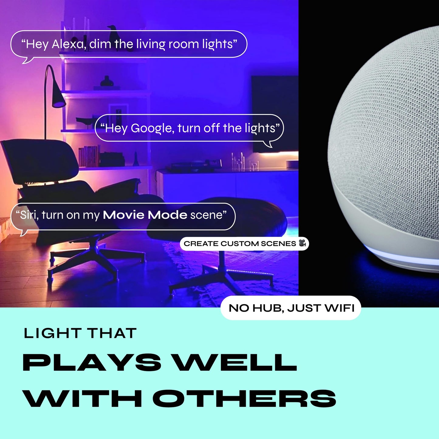 LIFX Supercolor Smart LED Strip Lights 10ft (120" Kit), Color Changing Multizone RGB + Tunable White, 24 Color Zones, 2.4GHz, No Hub, Apple HomeKit, Alexa & Google Home, Music Sync, Dimmable