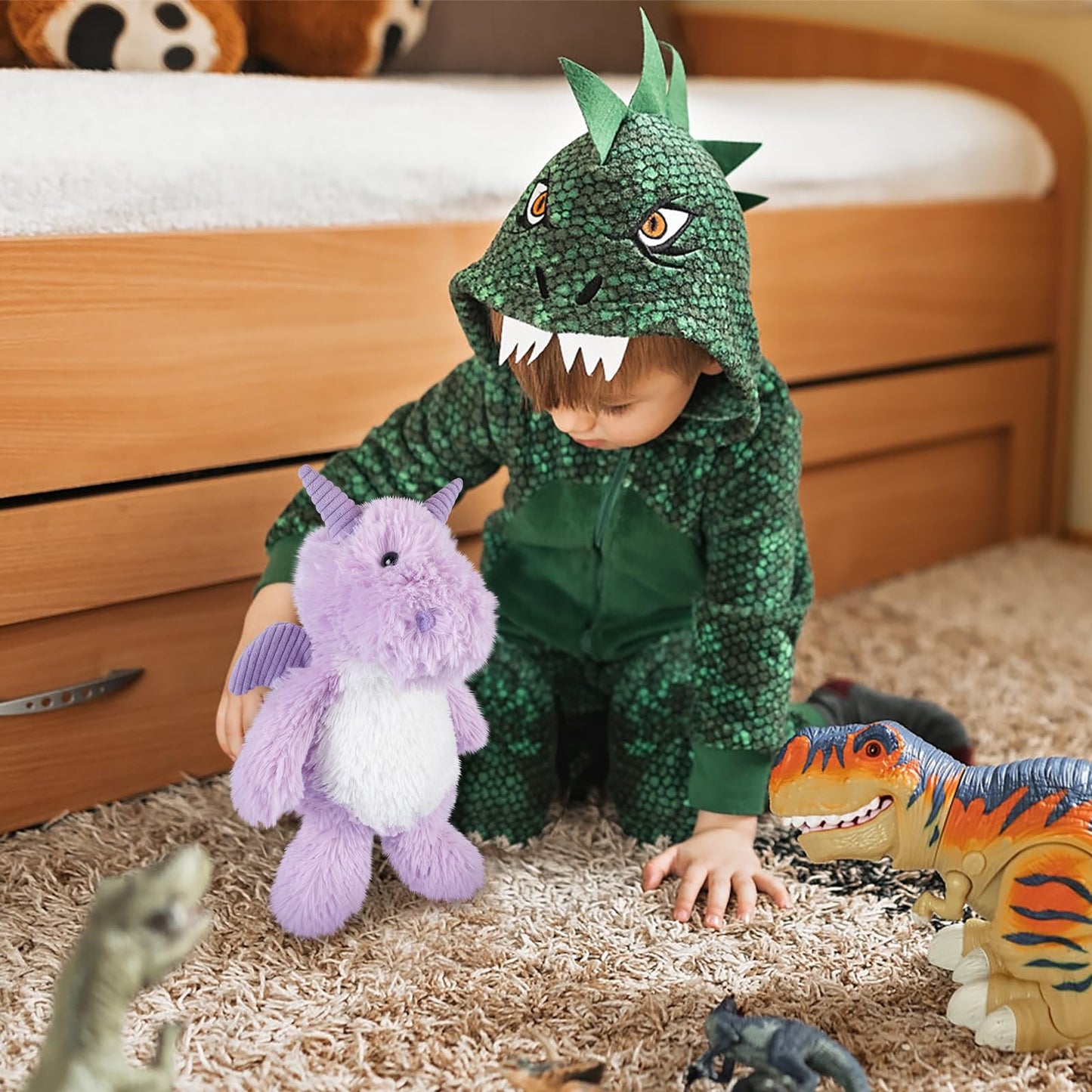 SuzziPals Heatable & Coolable Dragon Stuffed Animals, Heated Stuffed Animals Microwave Heating Pad Stuffed Dragon Plush Toys, Dragon Plushies Heating Pad for period Cramps & Pain Relief, Dragon Gifts