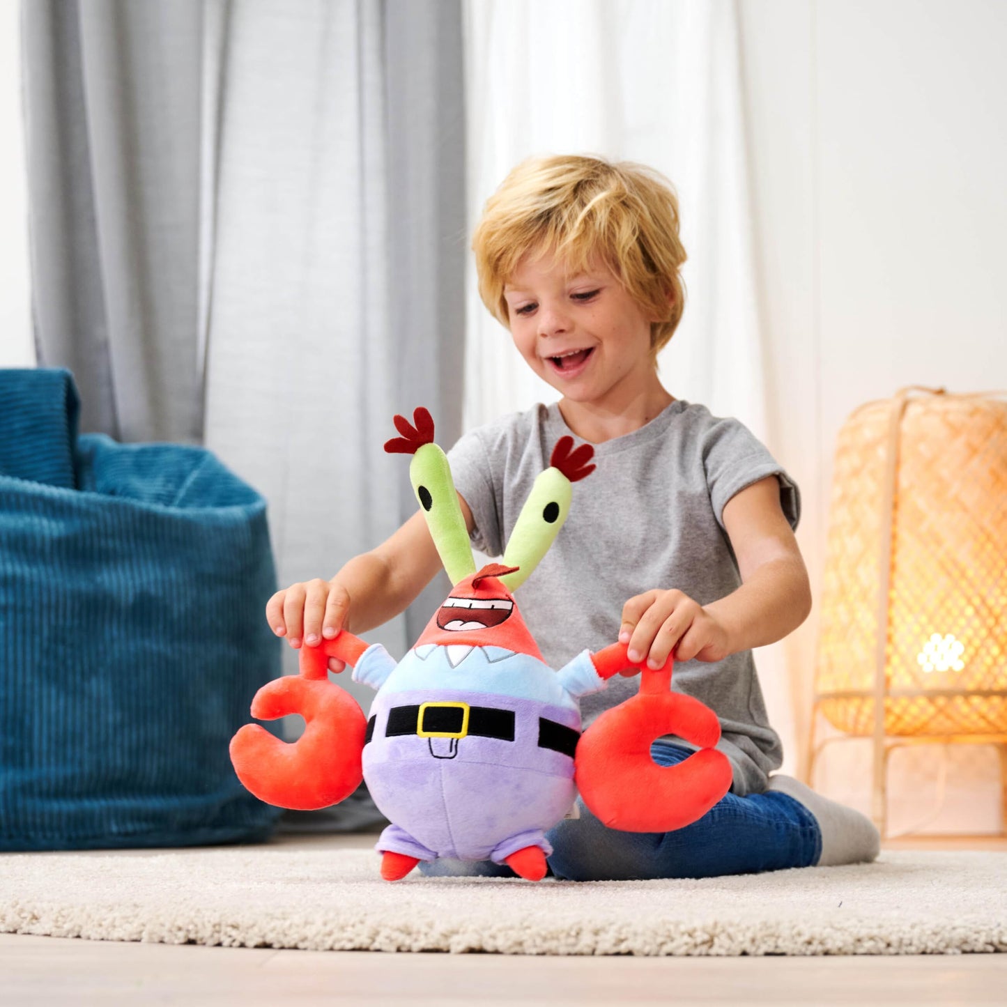 Simba Spongebob Mr. Krabs, 35 cm Plush Figure, Recycled Filling Material, Suitable from The First Months of Life