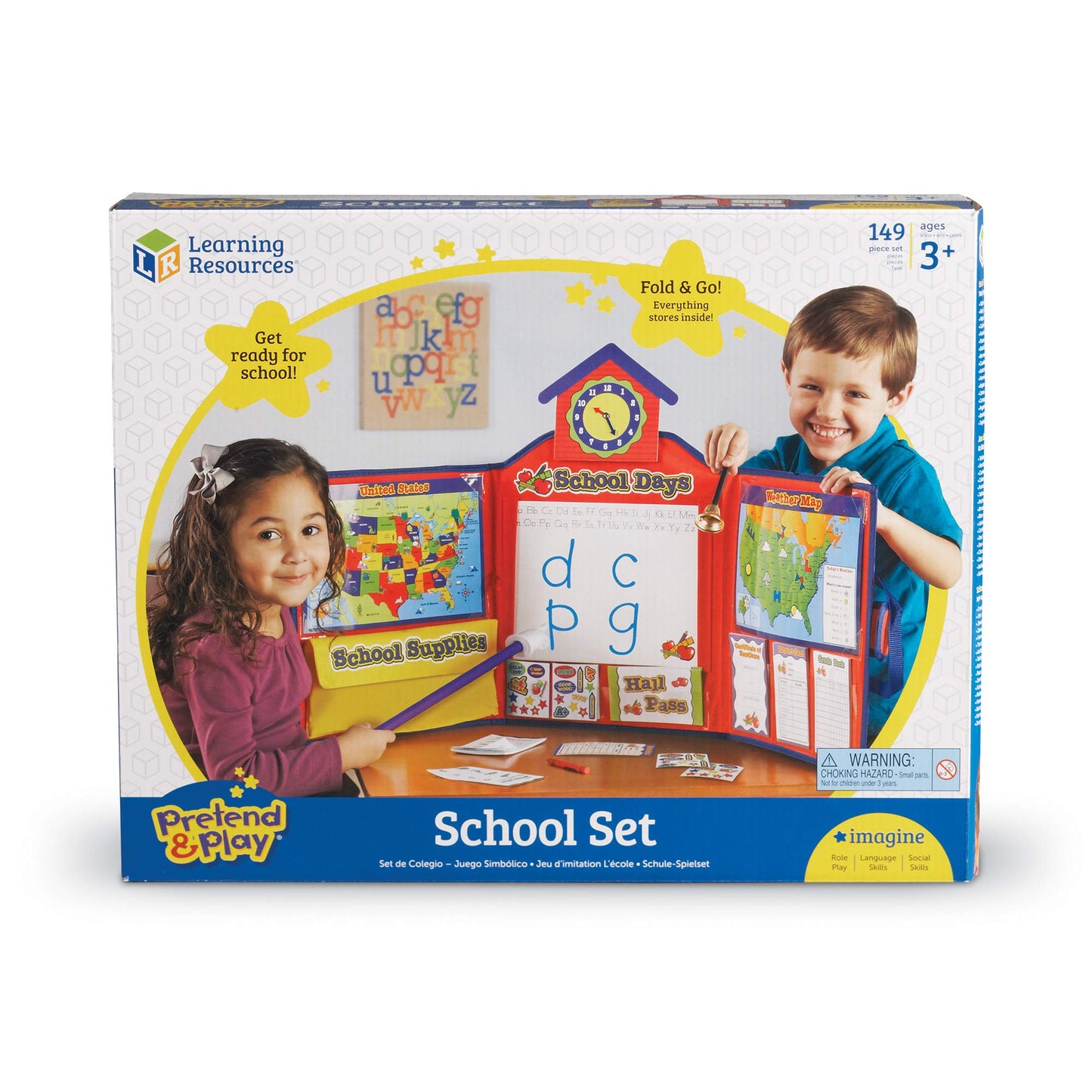 Learning Resources Pretend & Play School Set, Pretend Teacher Playset, 149 Pieces, Ages 3+ - Standard Packaging, Multicolored (LER2642)
