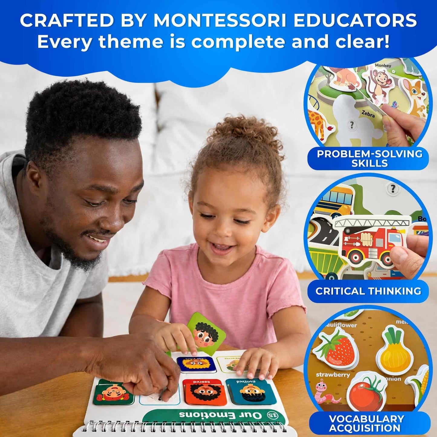 Quokka Montessori Busy Book for Toddlers 1-3 - Pre K Kids Learning Activities for Homeschooling - My Preschool Busy Book for Ages 3-5 - 15 Kids Educational Activities 2-4 Years
