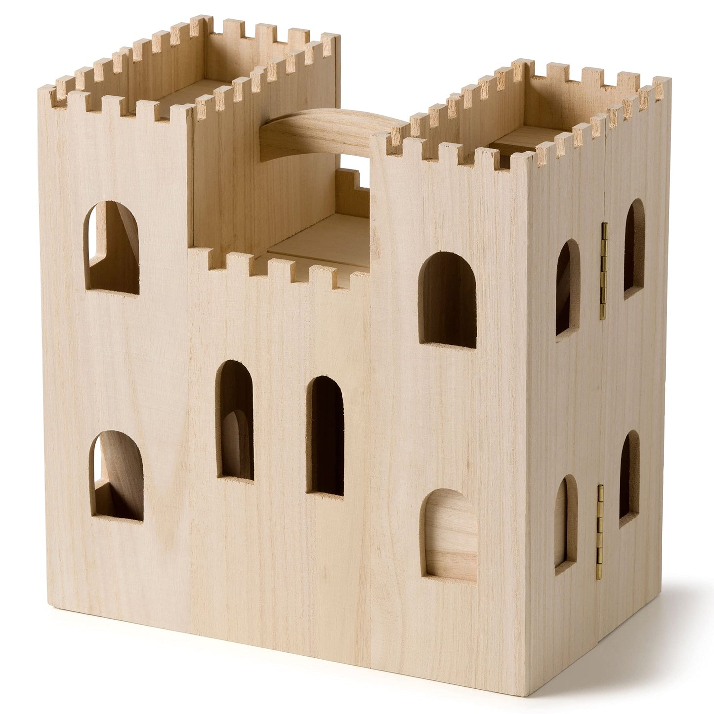 12.5" Wood Castle Dollhouse by Make Market - Unfinished Dollhouse for Kids, Bedroom, Playroom, Art & Crafts - 1 Pack