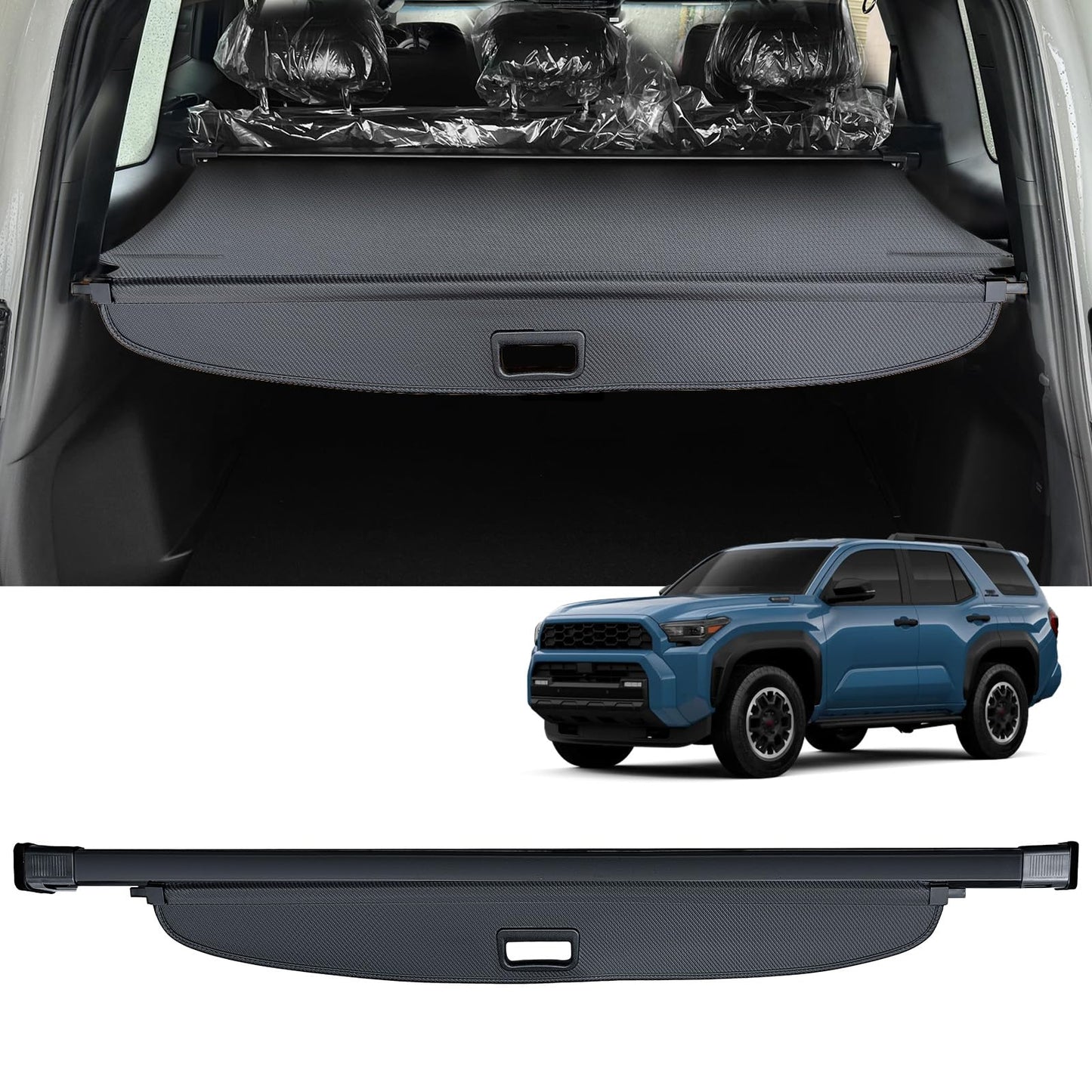 AUXKO Retractable Cargo Cover for Toyota 4Runner 2025, Trunk Cargo Cover Luggage Security Shade Cover for 2025 Toyota 4Runner Shielding Shade Anti-Peeping Luggage Privacy Screen, Carbon Fiber