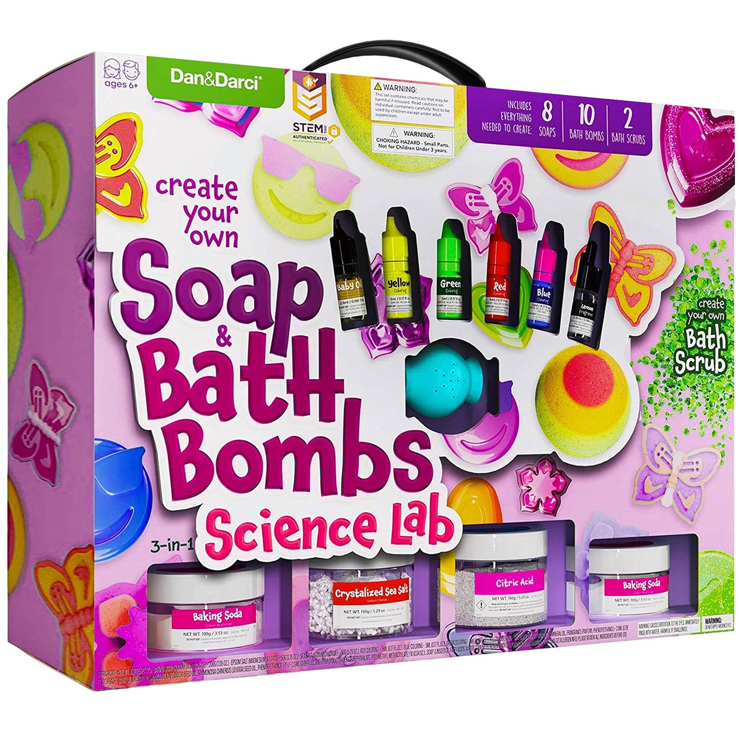 Soap & Bath Bomb Making Kit for Kids - 3-in-1 Spa Science Kits For Kids : DIY Craft project for Kids - Easter Gift for Girls and Boys : Complete Soap Making Kit & Make Your Own Bath Bombs, Soap & Bath Scrubs