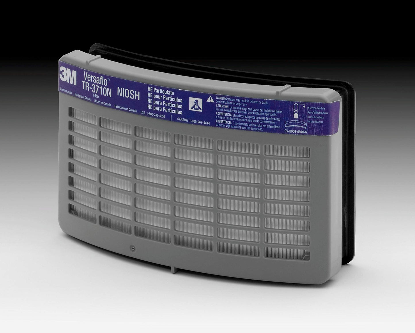 3M HE Filter TR-3712N, for Versaflo Powered Air Purifying Respirator TR-300 Series PAPR, 1 Filter