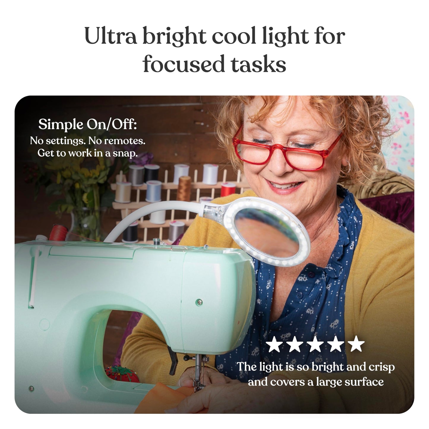 Brightech LightView Pro Flex 2 in 1 Magnifying Desk Lamp, 1.75x Light Magnifier, Adjustable Gooseneck Magnifying Glass with Light for Crafts, Reading, Close Work