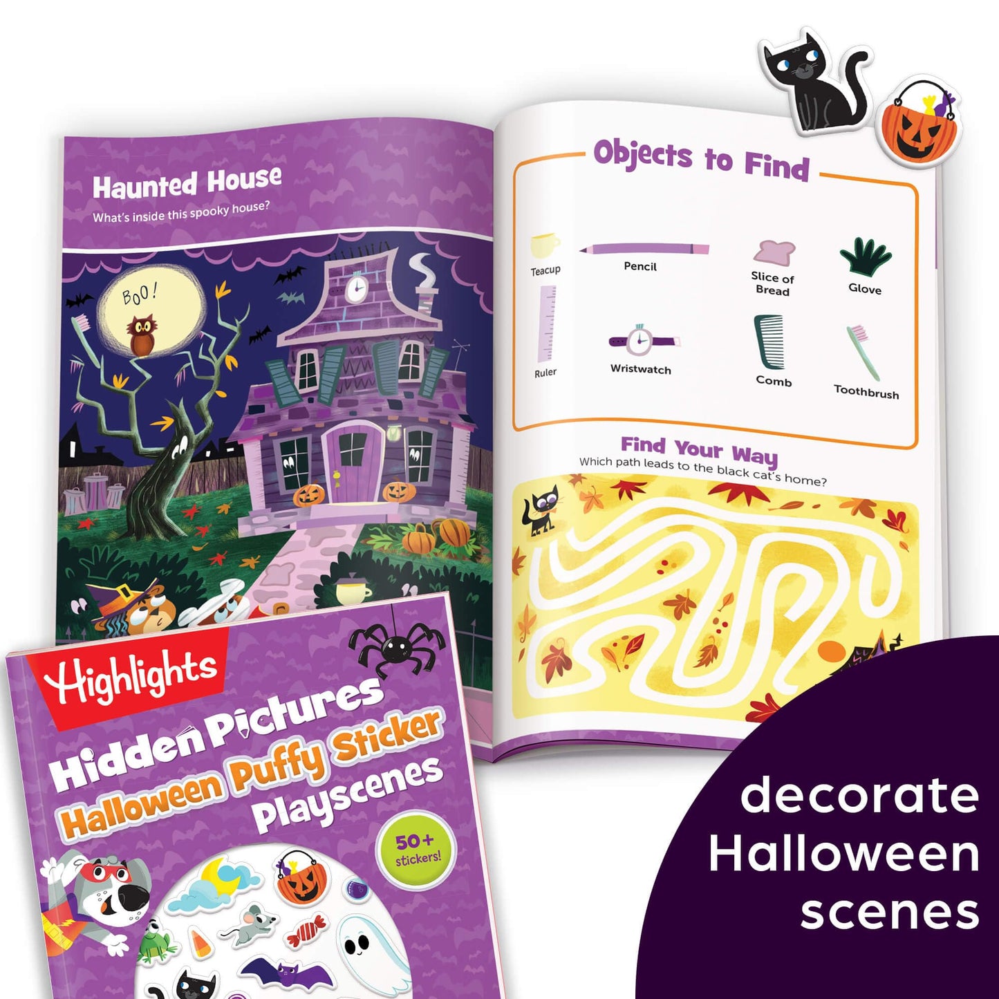 Highlights Halloween Craft Collection and Sticker Books Bundle for Kids 3+