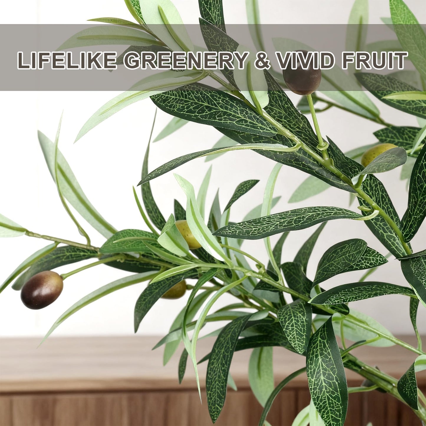 ZOES HOMDECO Faux Olive Tree 6ft, Olive Trees Artificial Indoor with Planter and Basket, Tall Fake Tree with Realistic Leaves and Fruits for Home Living Room Bedroom Outdoor Decor