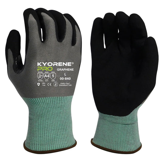 Armor Guys Kyorene Pro 00-840 A4 Cut Resistant Work Gloves - Graphene, Nitrile Grip, Durable, Breathable for Industrial Use - M, 12 Pairs