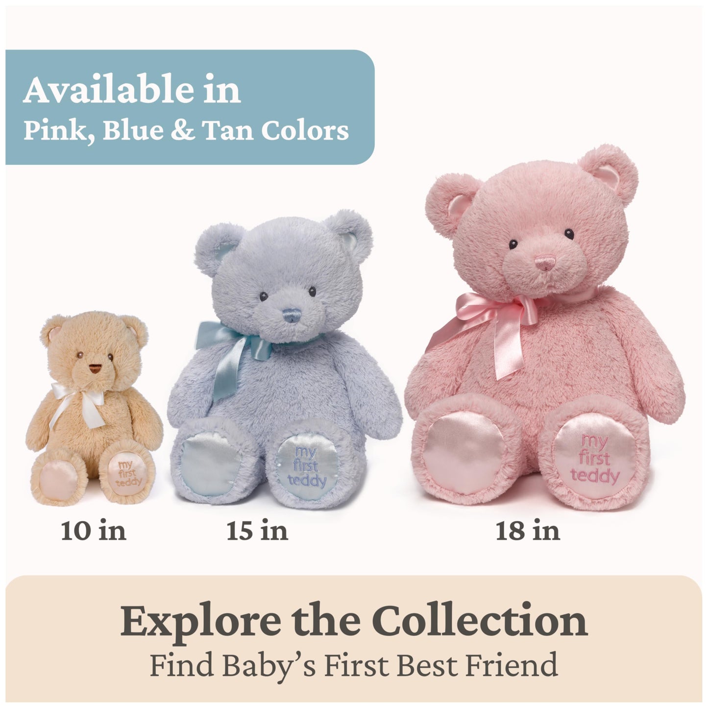 Baby GUND My First GUND Teddy Bear, Ultra Soft Animal Plush Toy for Babies and Newborns, Tan, 10”