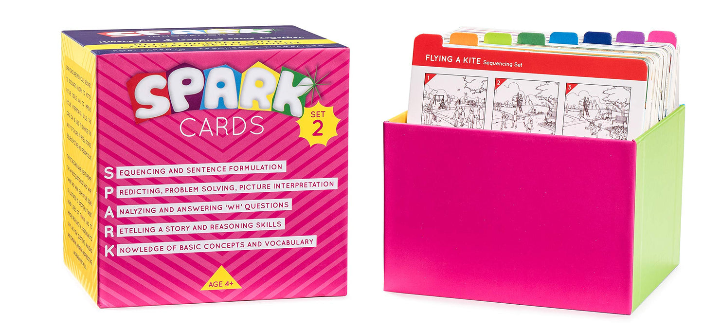Spark Cards Sequence Cards for Storytelling and Picture Interpretation Speech Therapy Game, Special Education Materials, Sentence Building, Problem Solving, Improve Language Skills