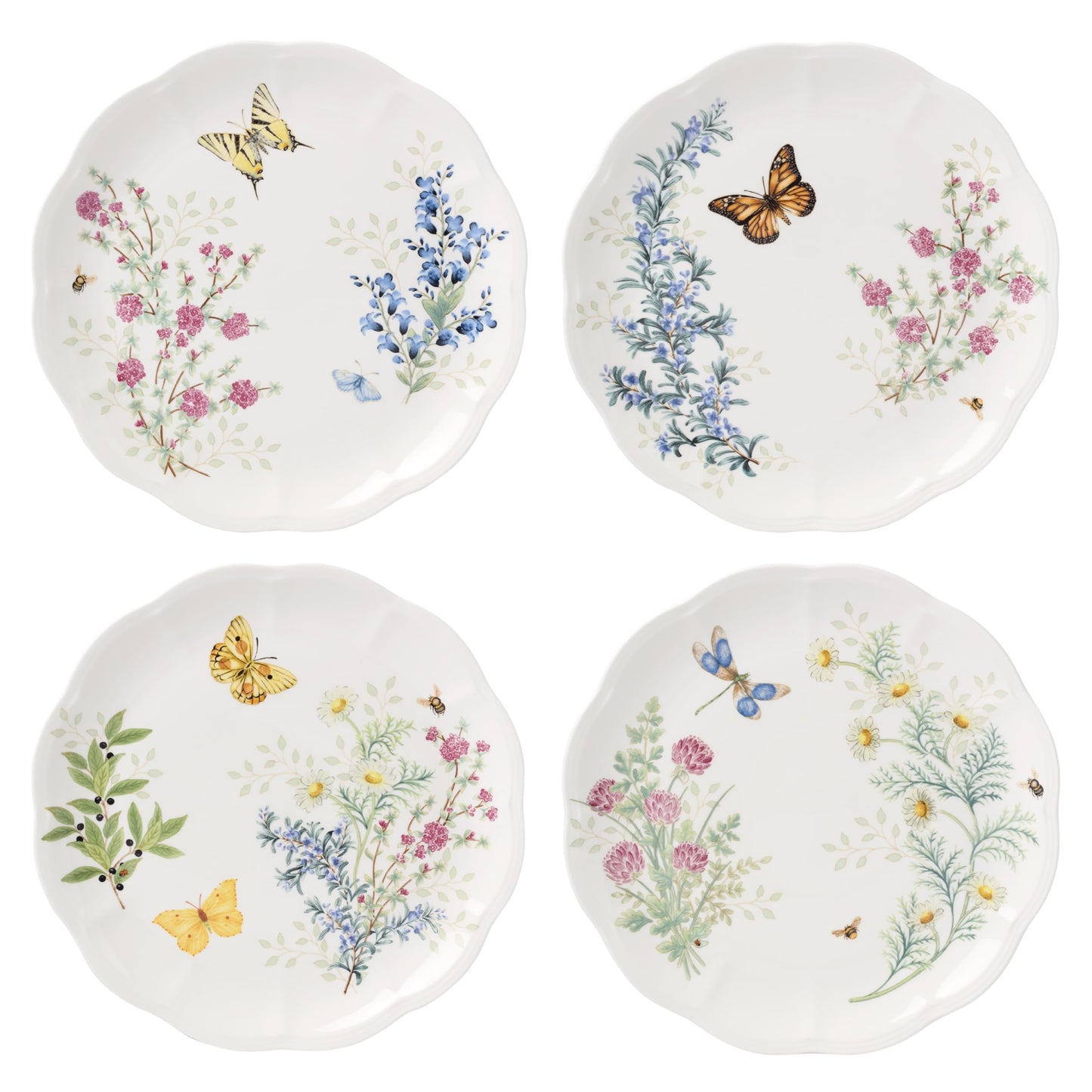 Lenox 897794 Butterfly Meadow Herbs Dinner Plates, Set Of 4