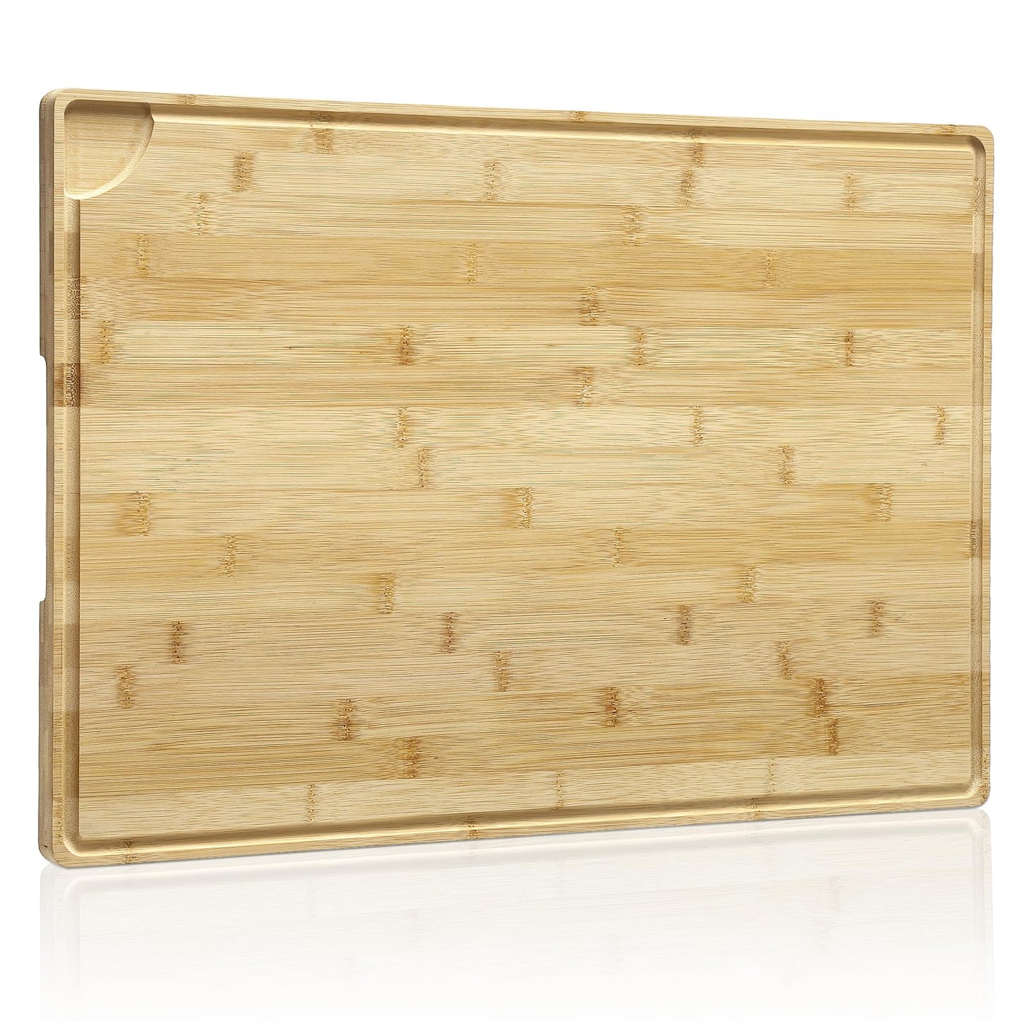 Garvee Large 24x16 Inches Bamboo Cutting Board for Kitchen, Wooden Butcher Block Chopping Board with Deep Juicy Groove and Back Inner Handle for Meat, Vegetables, Fruit