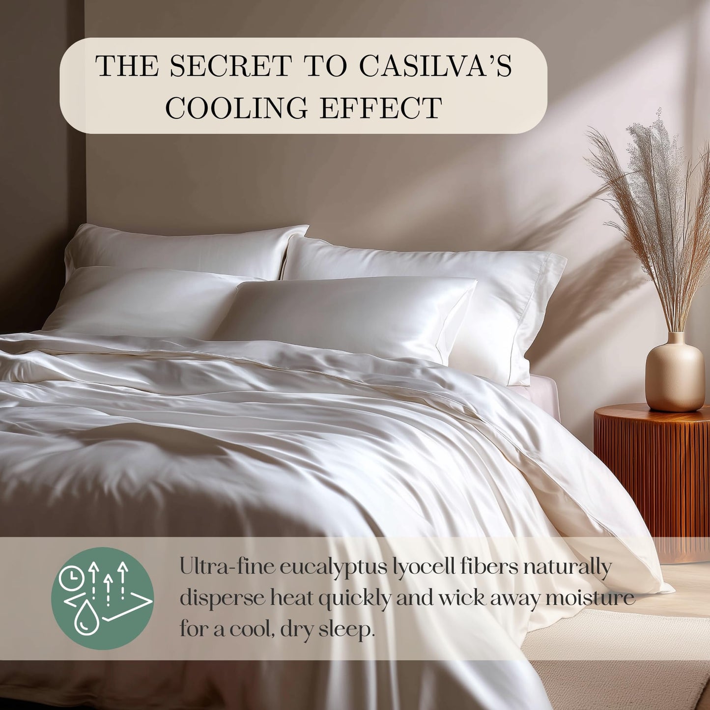 Eucalyptus Sheets - Infused with Silver for Anti-Odor, Softer Than Silk Fibers, More Cooling Than Cotton - Perfect for Hot Sleepers & Sensitive Skin - 100% Tencel Lyocell - Full Sheet Set