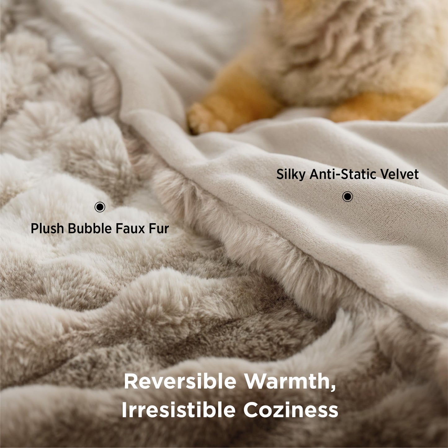 Bedsure GentleSoft Fluffy Faux Fur Throw Blanket for Couch, Soft Fuzzy Fleece Blankets & Throws, Tie-dye Taupe Cozy Gifts for Women Teen Girls, Minky Thick Warm Plush Gifts for Birthday, Anniversary