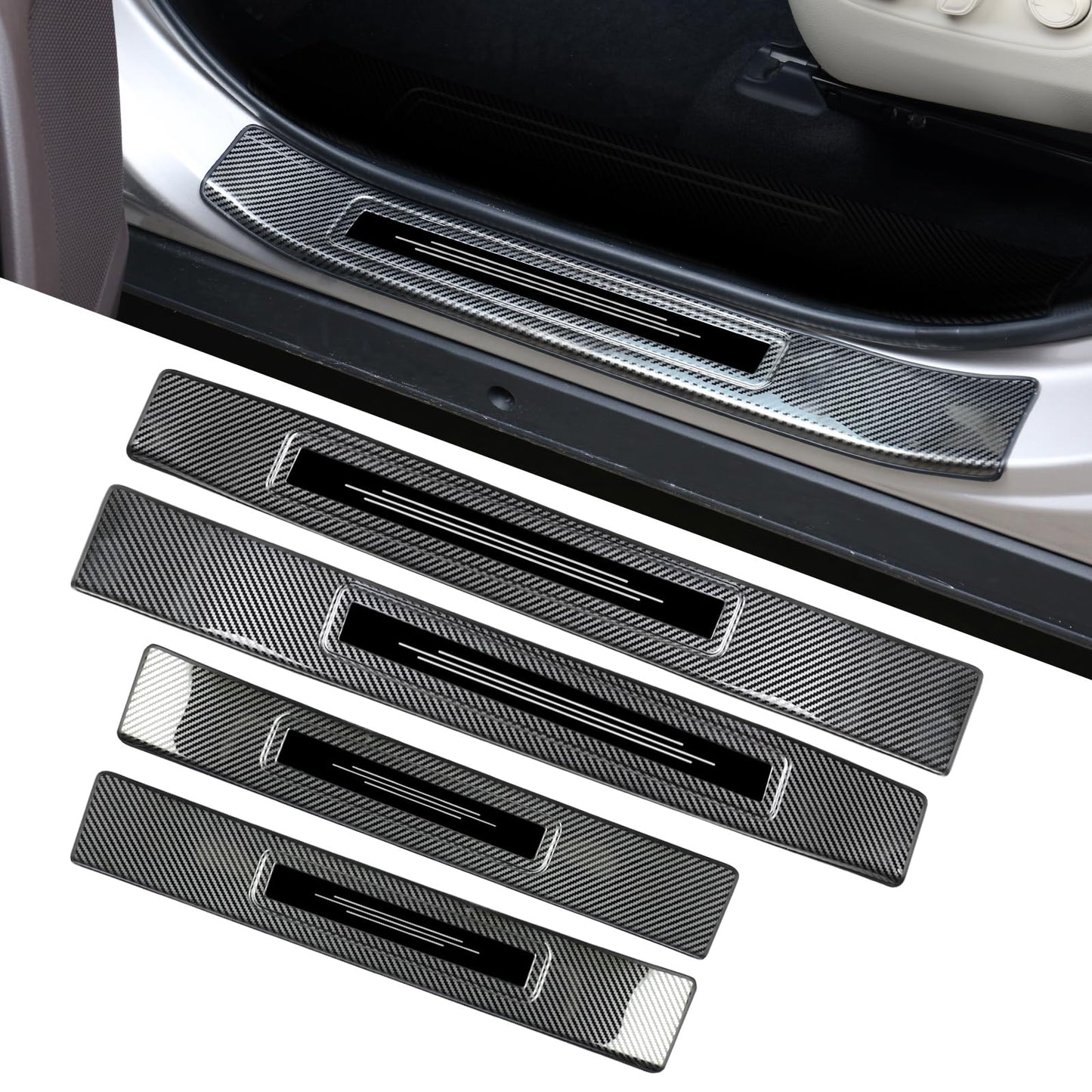 BILOPER Stainless Steel Door Sill Protector for Toyota Highlander 2020-2025 2026 Accessories Interior Door Entry Guard Cover Trim