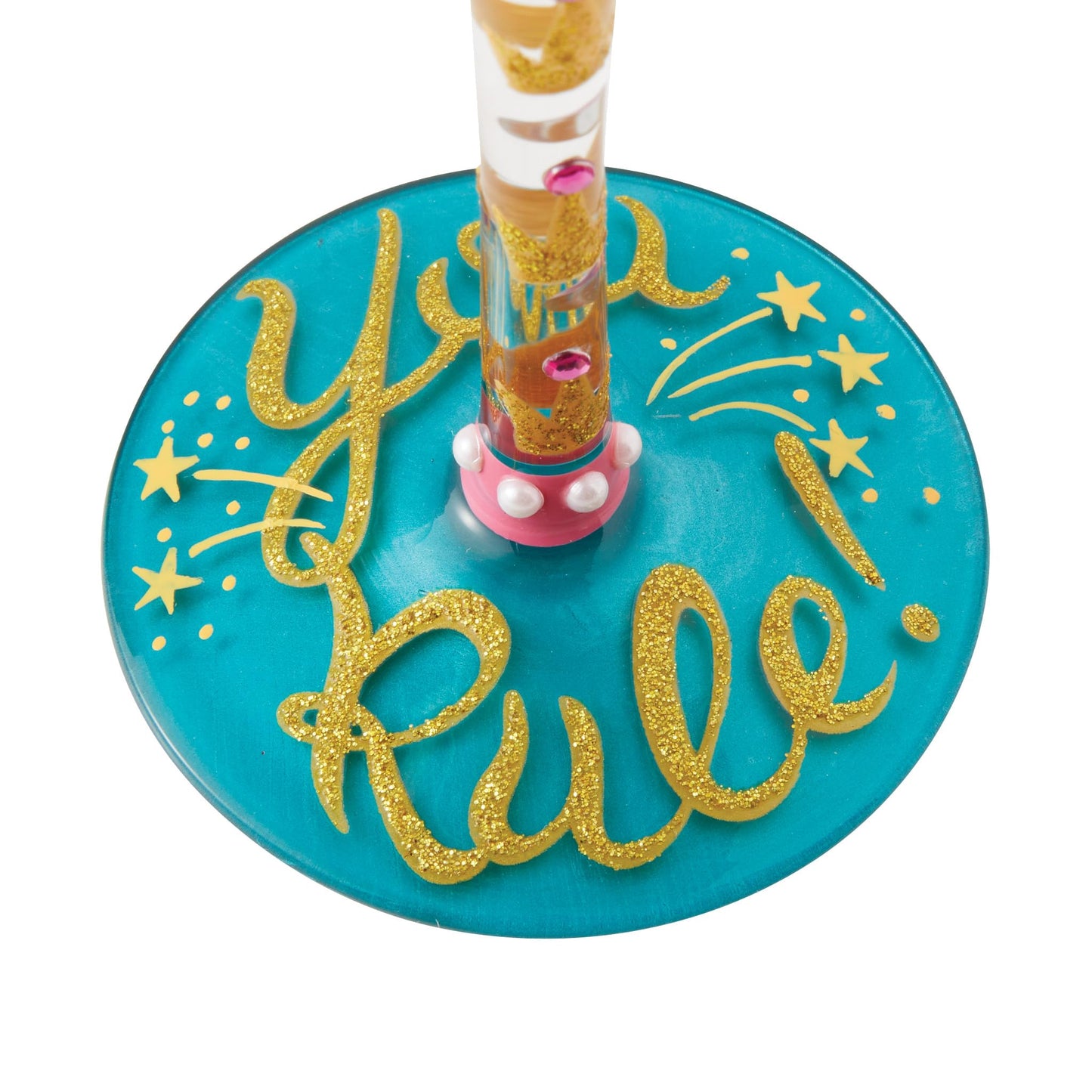 Enesco Lolita Designs Birthday Queen You Rule Hand-Painted Artisan Wine Glass, 15 Ounce, Multicolor
