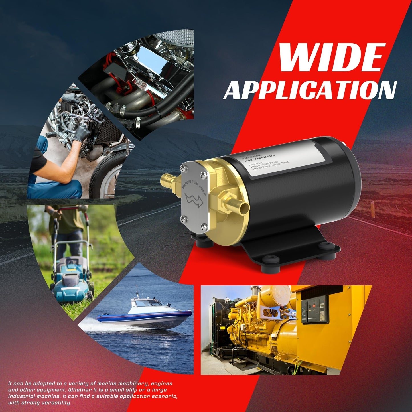 12V Oil Transfer Pump, 3.2GPM Gear Oil Pump, Lubricant Diesel Engine Scavenge Oil Extractor Pump, Portable Oil Suction Pump Self Priming for Marine Machinery Oil Change Pump