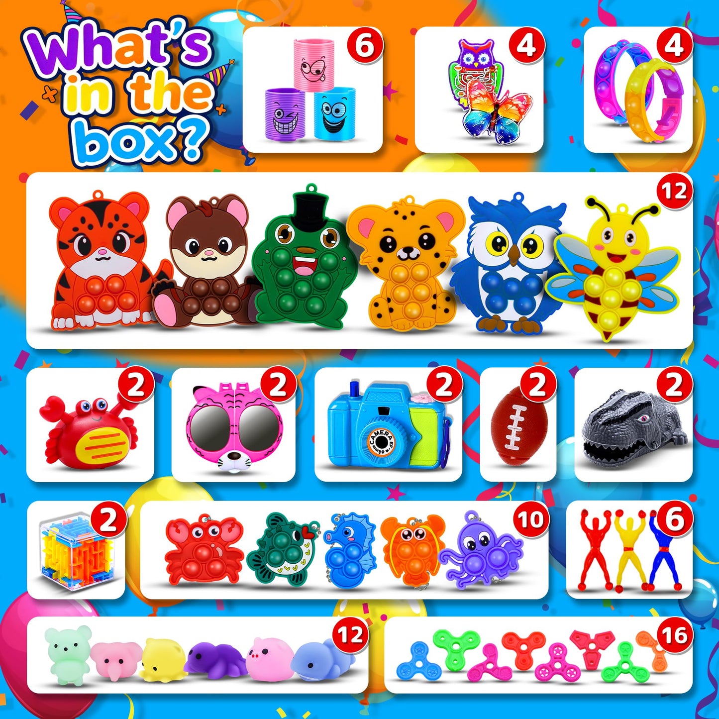 2000 PCS Party Favors for Kids,Bulk Fidget Toys,Goodie Bags Stuffers, Treasure Box Toy for Classroom Prizes, Birthday Gifts, Stocking Pinata Filler Stuffers