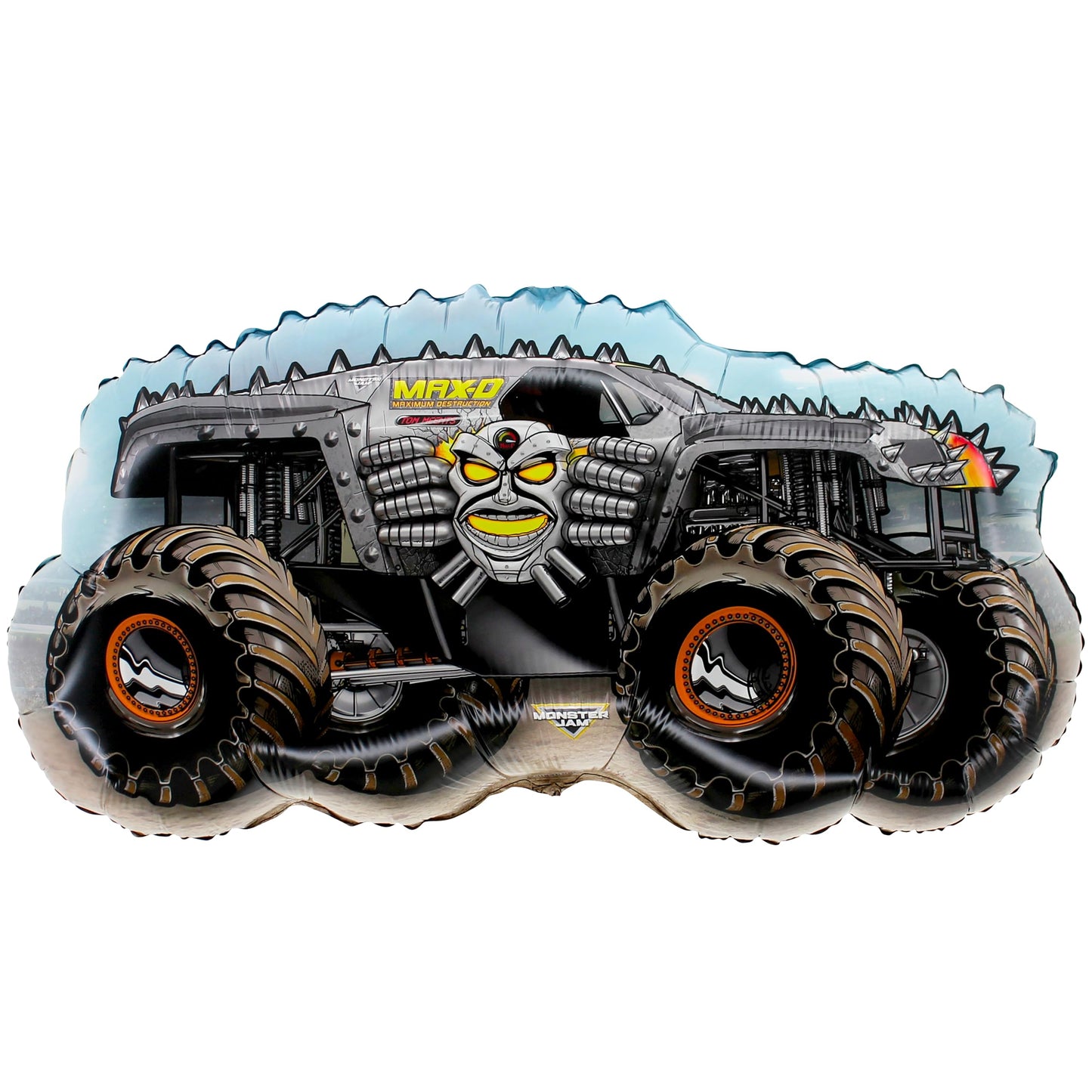 Toyland® Pack Of 4 Monster Jam Truck Foil Balloons - Grave Digger, El Toro Loco, Max D & Megalodon Shaped Character Balloons