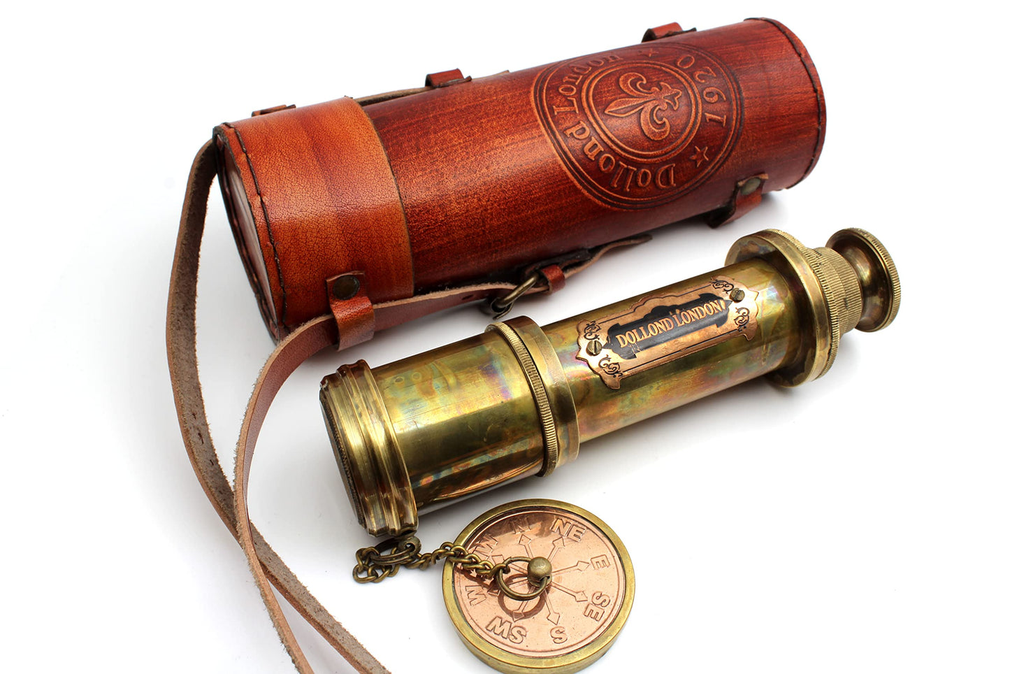 OCEAN REPLICAS 16 inches Antique Commando Telescope/Spyglass Replica in Leather Box