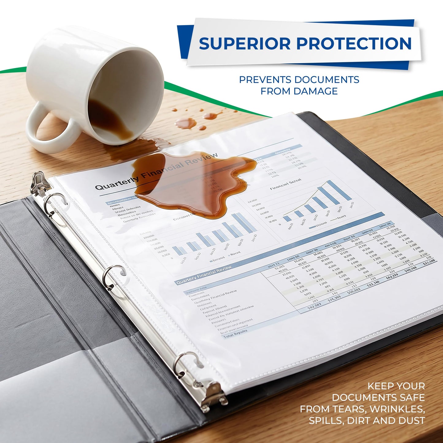 Samsill 500 Pack Heavy Duty Sheet Protectors, Non-Glare, 8.5x11 Inch Page Protectors for 3 Ring Binder, Letter Size Protectors, Reinforced Holes, Non-Glare Document Sleeve, Acid Free, Top Loading