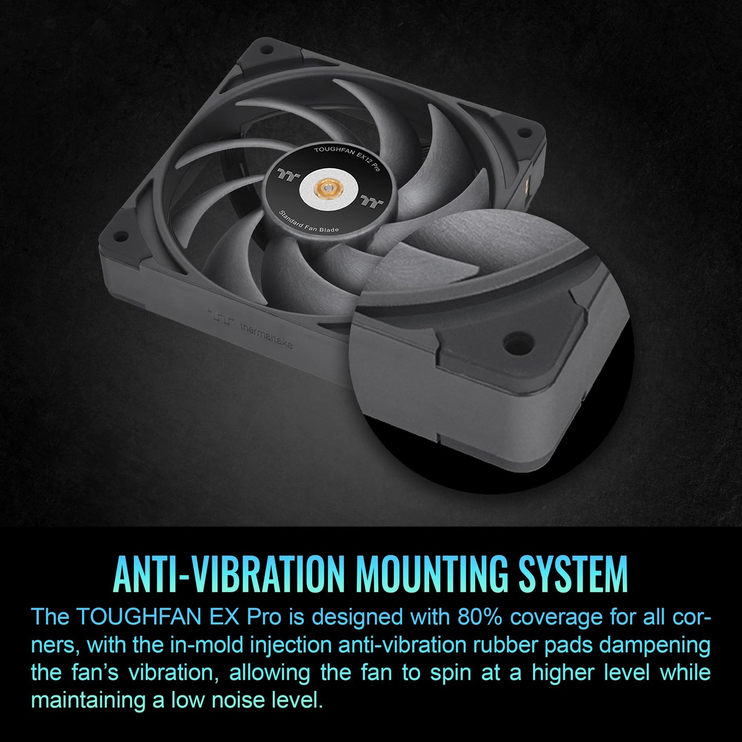 Thermaltake TOUGHFAN EX12 Pro PC Cooling Fan, Magnetic Connection, Swappable Fan Blade, PWM Controlled 500~2000 RPM, Air Flow 70.8 CFM, 120mm Case/Radiator Fan (3 Pack) CL-F171-PL12BL-A