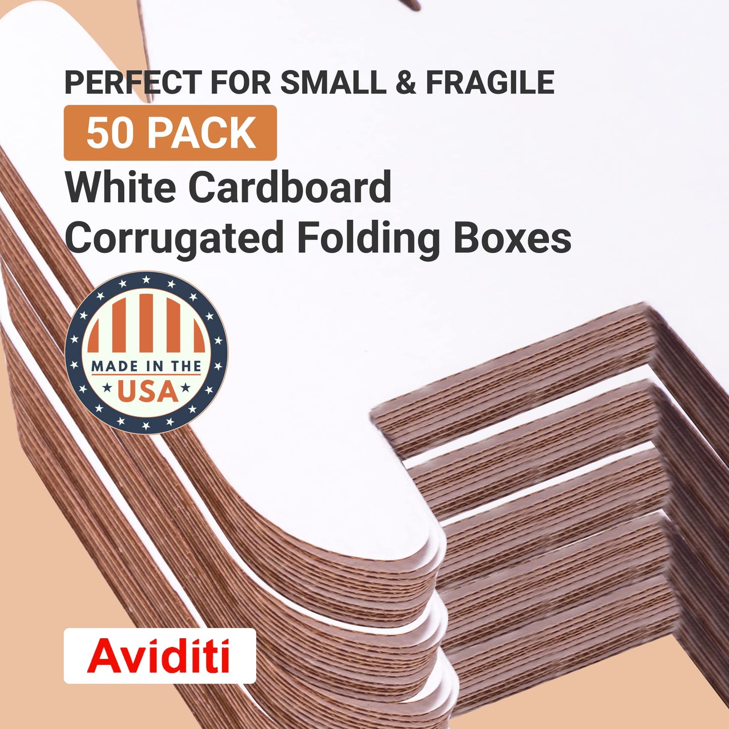 BOX USA Shipping Boxes Small 4"L x 4"W x 4"H 50-Pack - Corrugated Cardboard Box for Shipping, Mailing, Packing, Packaging and Storage