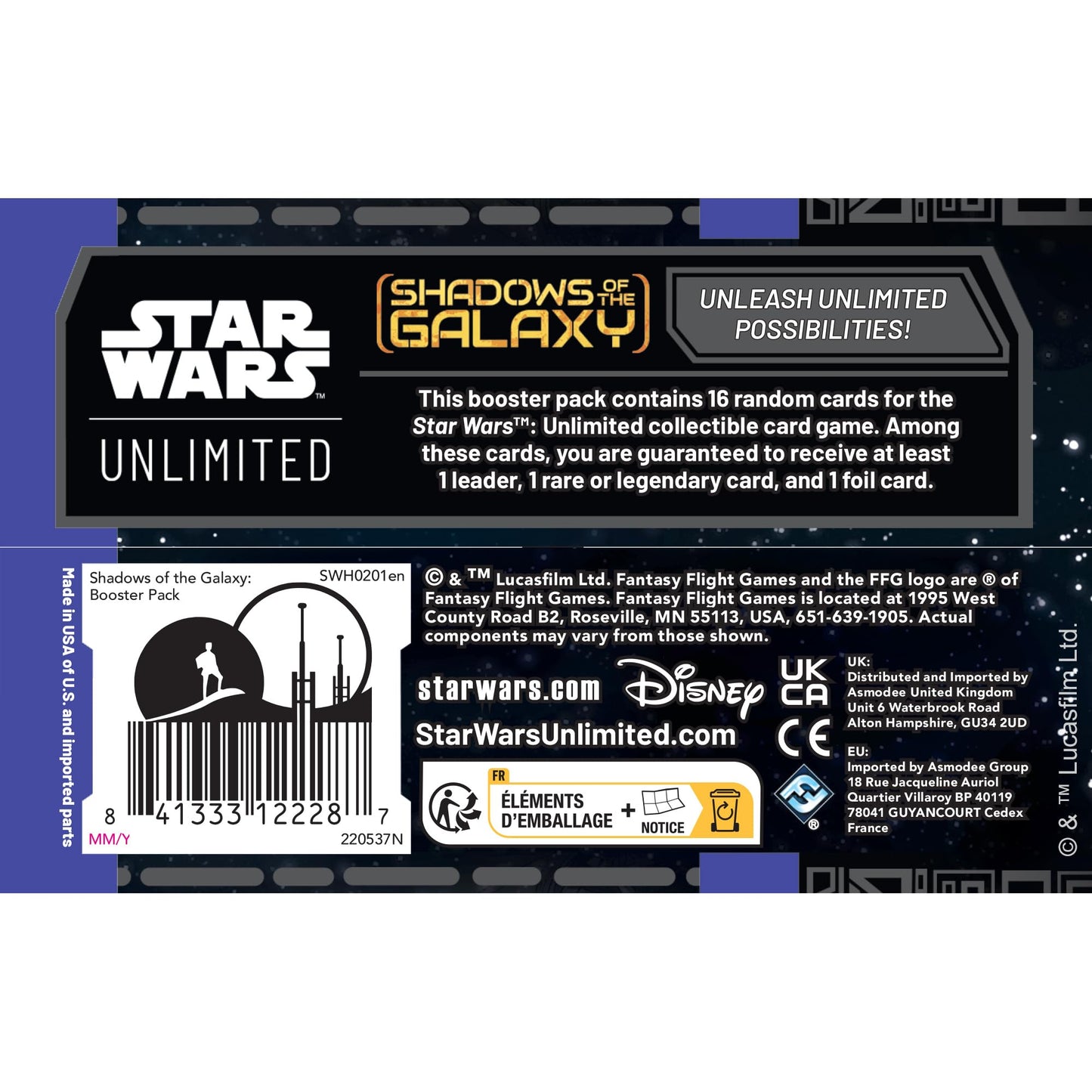 Star Wars: Unlimited TCG Shadows of The Galaxy Booster Display (Set of 24 Booster Packs) - Trading Card Game for Kids & Adults, Ages 12+, 2+ Players, 20 Min Playtime, Made by Fantasy Flight Games