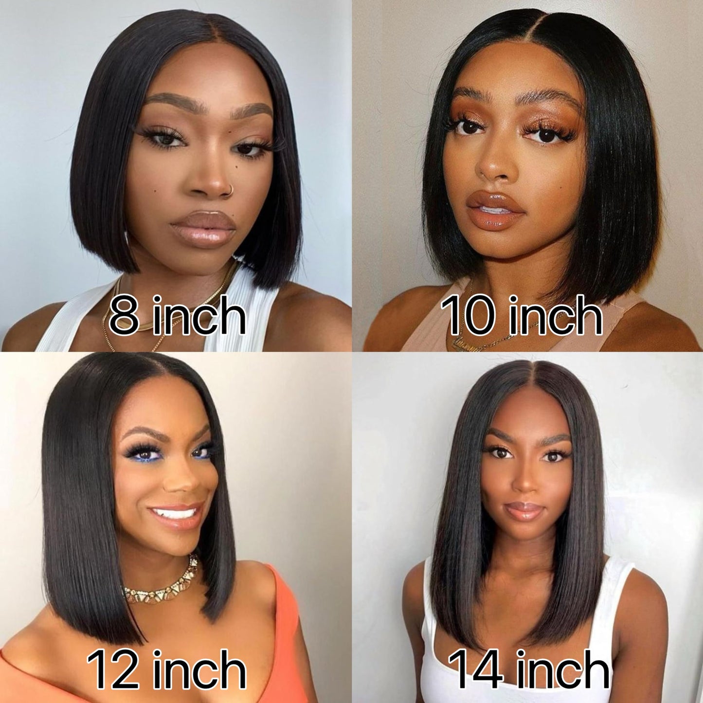 VYCRAVE 14 Inch Bob Wig Human Hair 13x4 HD Transparent Lace Front Wigs Human Hair Pre Plucked with Baby Hair Glueless Wigs Human Hair 180% Density Straight Frontal Lace Wigs for Women Natural Color