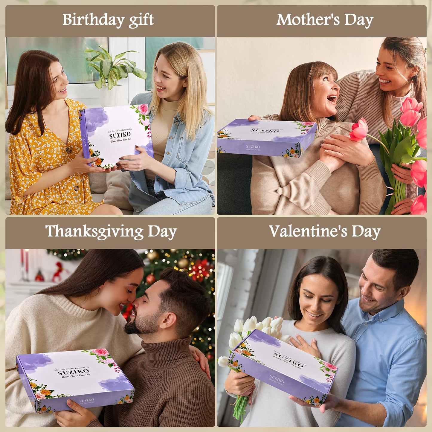 Suziko Large Flower Press Kit for Adults& Kids Flower &Plant Preservation Kit Measures 10.8" x 6.9" Suziko Leaves Press & Flower Press is a Great Gift for Lovers (Rose)