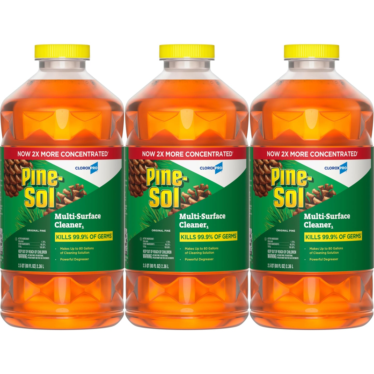 CloroxPro Pine-Sol Multi-Surface Cleaner, All Purpose Cleaner, Original Pine, 80 Fluid Ounces, Pack of 3 (60606) (Package May vary)