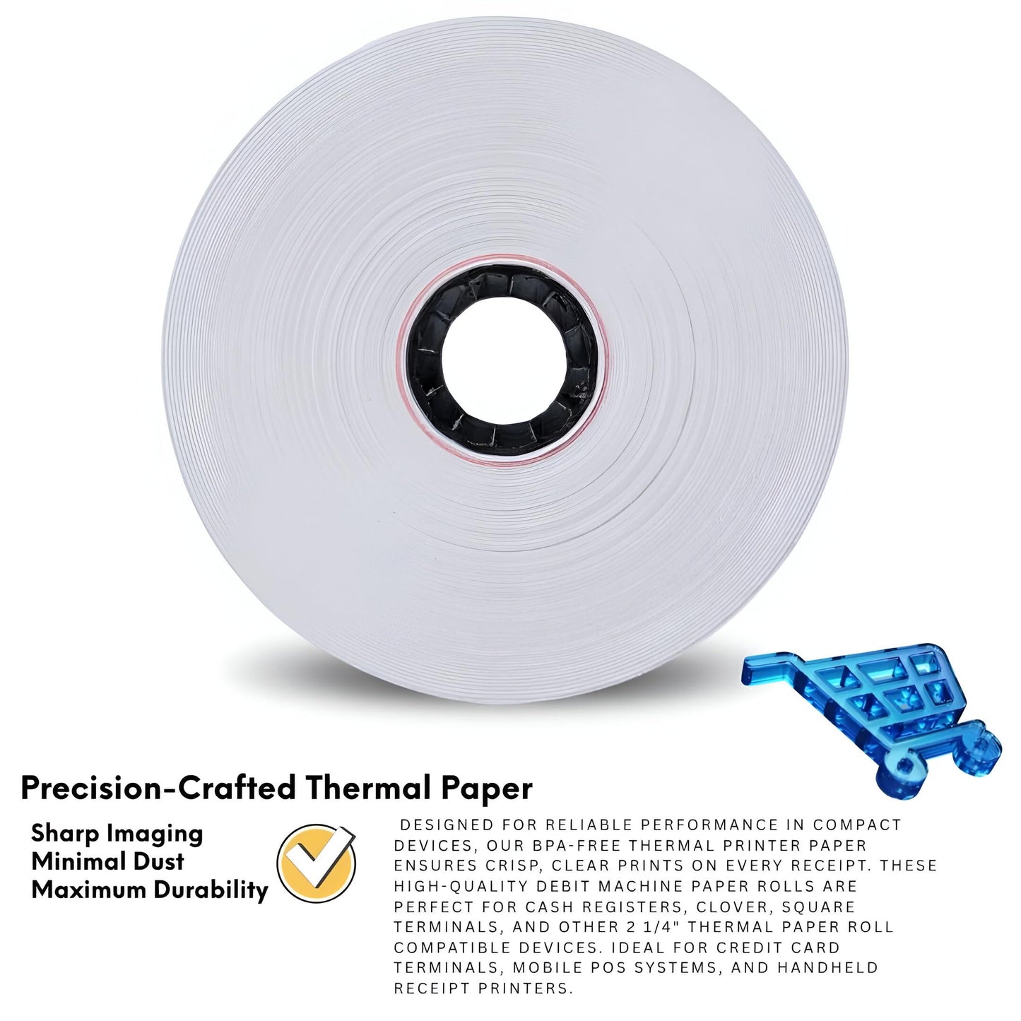 (20-ROLLS) 3-1/8" x 230ft Thermal Receipt Paper Rolls - BPA-Free POS system Thermal Printer Paper, Cash Registers | 80mm Credit Card Terminals | (Fits Clover station, Epson, Star TSP100III, Munbyn)