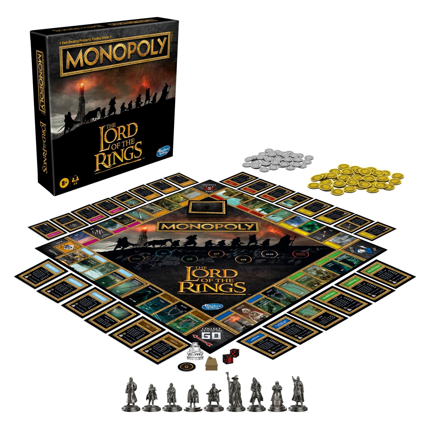 Hasbro Gaming Monopoly: The Lord of The Rings Edition Board Game Inspired by The Movie Trilogy, Play as a Member of The Fellowship, Ages 8 and Up (Amazon Exclusive)