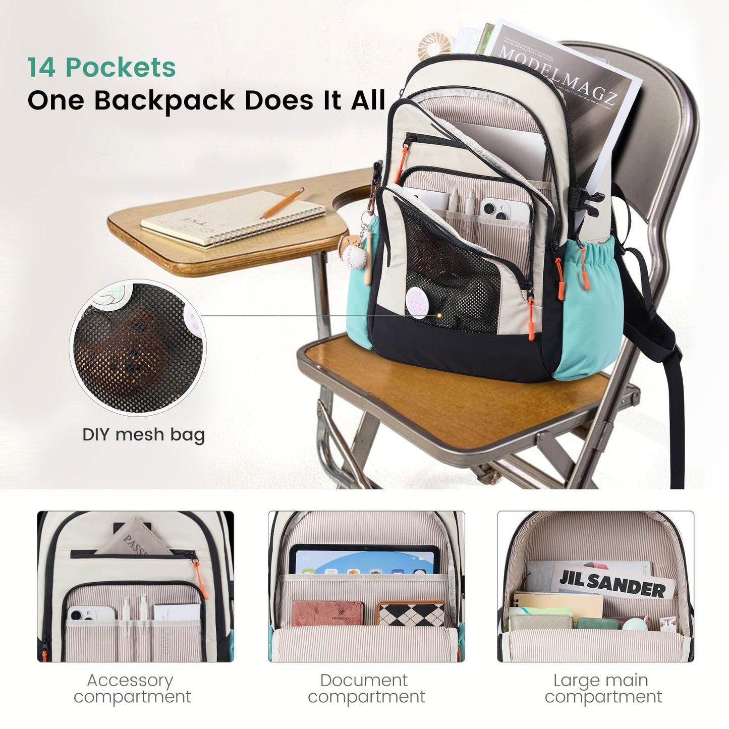 LOVEVOOK Laptop Backpack for Women with Cup Holder,15.6 Inch Work Teacher College Computer Backpack Bag with Chest Buckle Back Pad Shoulder Buckle,Waterproof Bookbag School Backpack for Girl Boy Teen