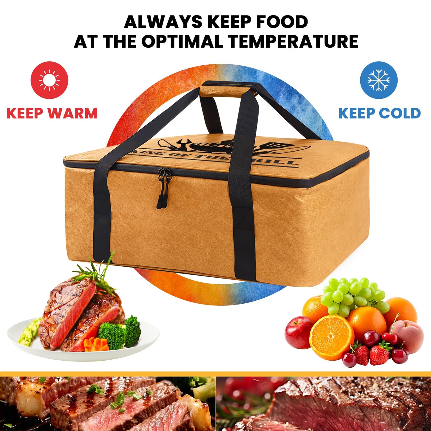 BBQ Blanket for Resting Meat 21in, Leak-Proof Insulated Meat Resting Bag, Smoking Meat Insulated Bag for Brisket/Beef/Pork Shoulder/Turkey, Gifts Smoker Accessories Gift for Men (Legacy Tan)