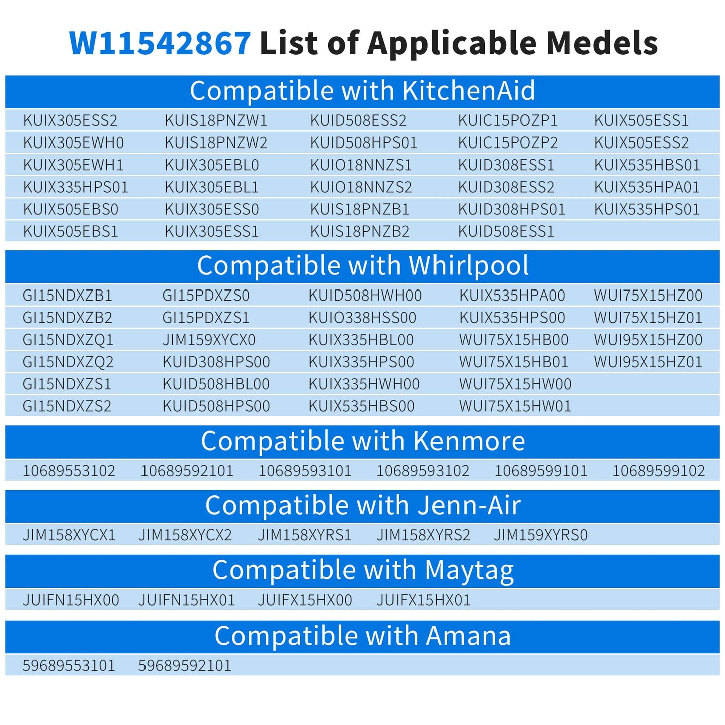 W11542867 Ice Maker Recirculation Pump Compatible with KitchenAid Whirlpool KUIX535HPS00 KUIX505ESS1 KUID308HPS01, Ice Maker Circulation Pump Replacement Part W11176264 W11325175 W10747426 W11439191