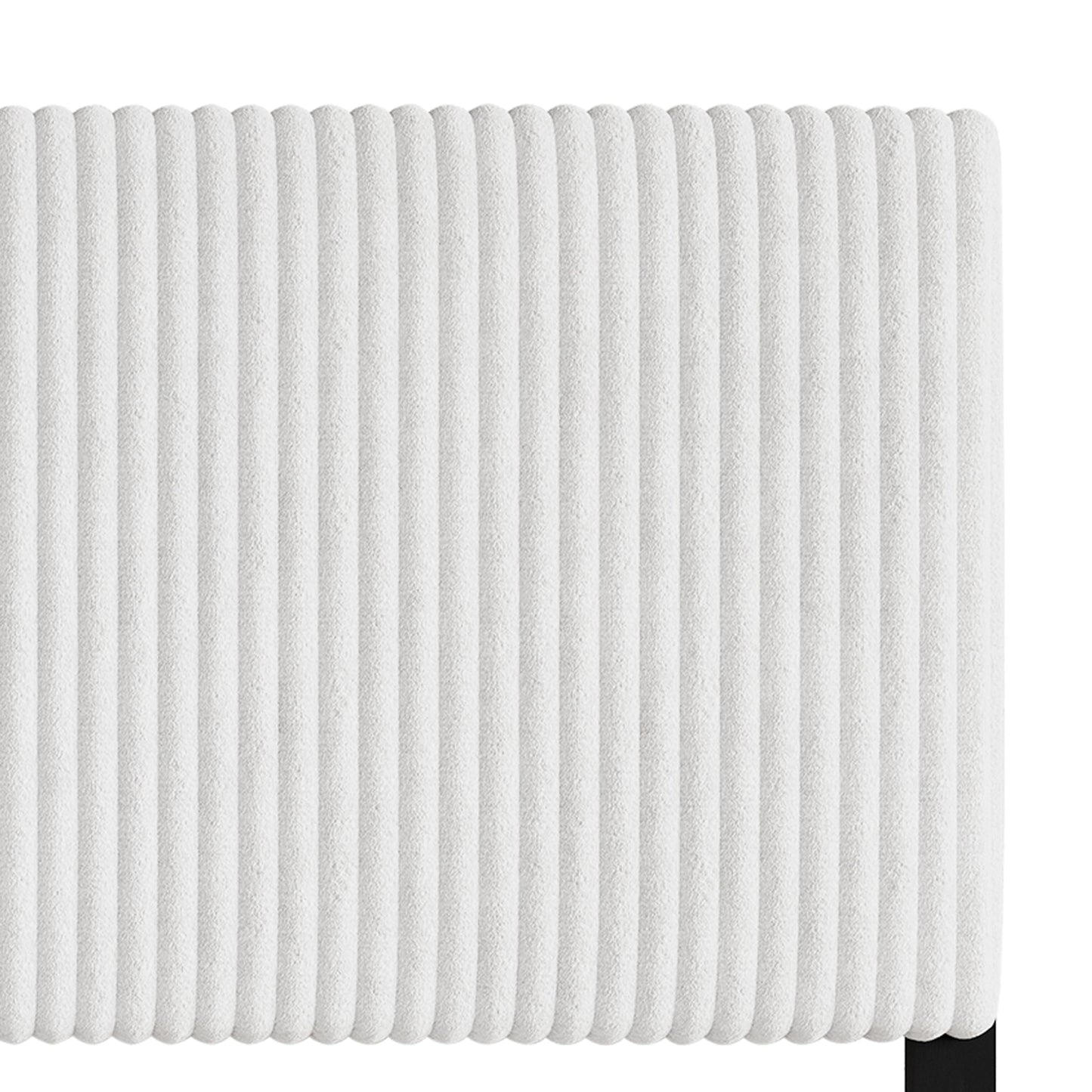 Castle Place Full Corduroy Velvet Upholstered Adjustable Headboard, White