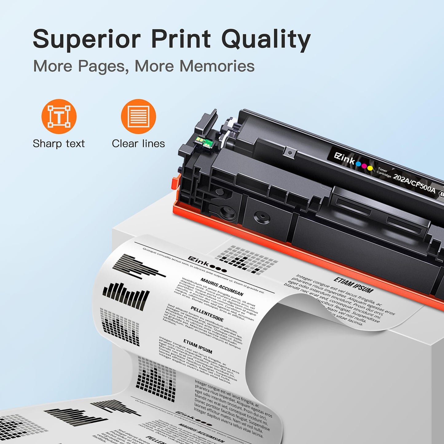 E-Z Ink Compatible Toner Cartridge Replacement for HP 202A 202X CF500X CF500A to use with Color Laserjet Pro MFP M281fdw M281cdw M281fdn M254dw M254 M281 (2 Black Cyan Magenta Yellow, 5 Packs)